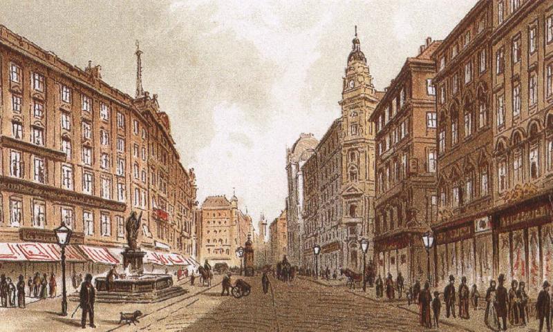 richard wagner the graben, one of the principal streets in vienna Norge oil painting art